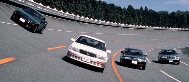 Lexus LS400 test track Supra Crown