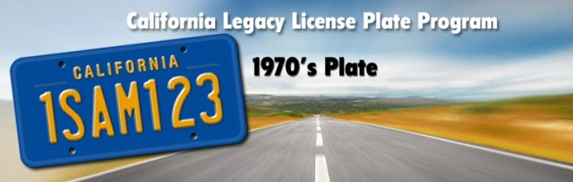 CA Legacy License Plate 1970s banner