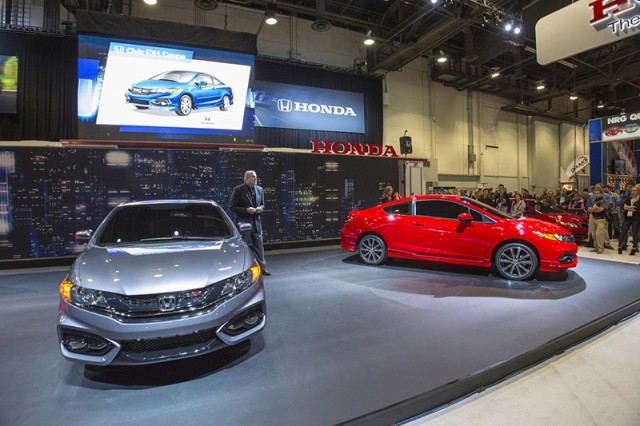 John Mendel, executive vice president of sales at American Honda reveals the 2014 Civic Coupe at SEMA.