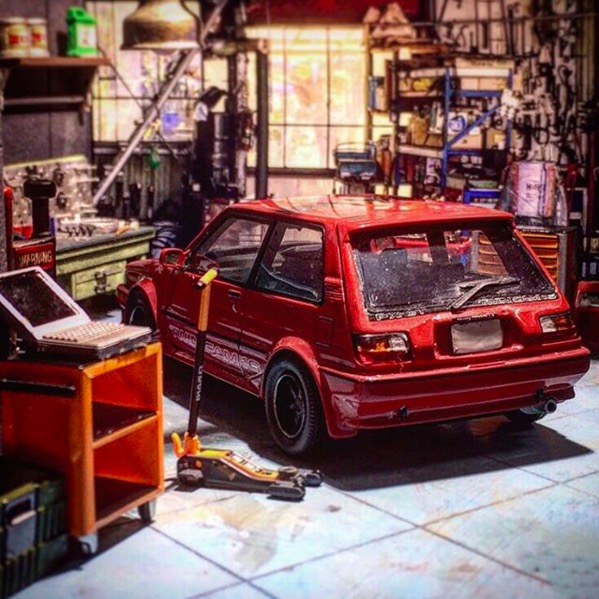 Takupon0816 Toyota Corolla Fx 1600gt Ae 1984 Diorama Japanese Nostalgic Car