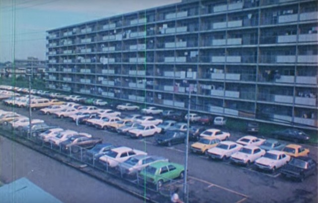 Mitsubishi employee apartment parking lot