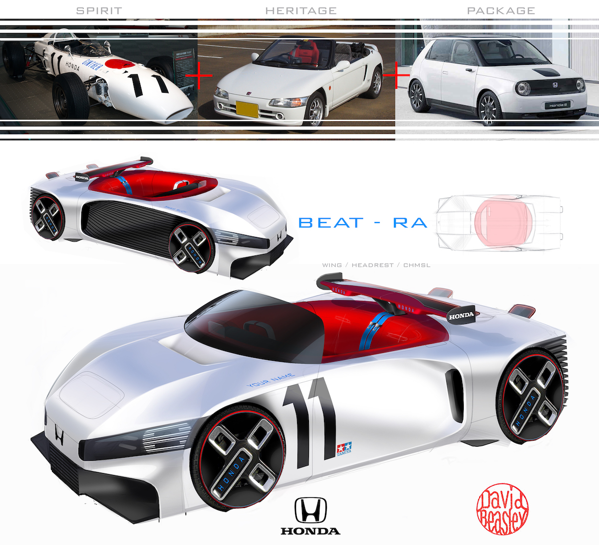 DESIGN A modern Honda roadster inspired by the Beat and RA272