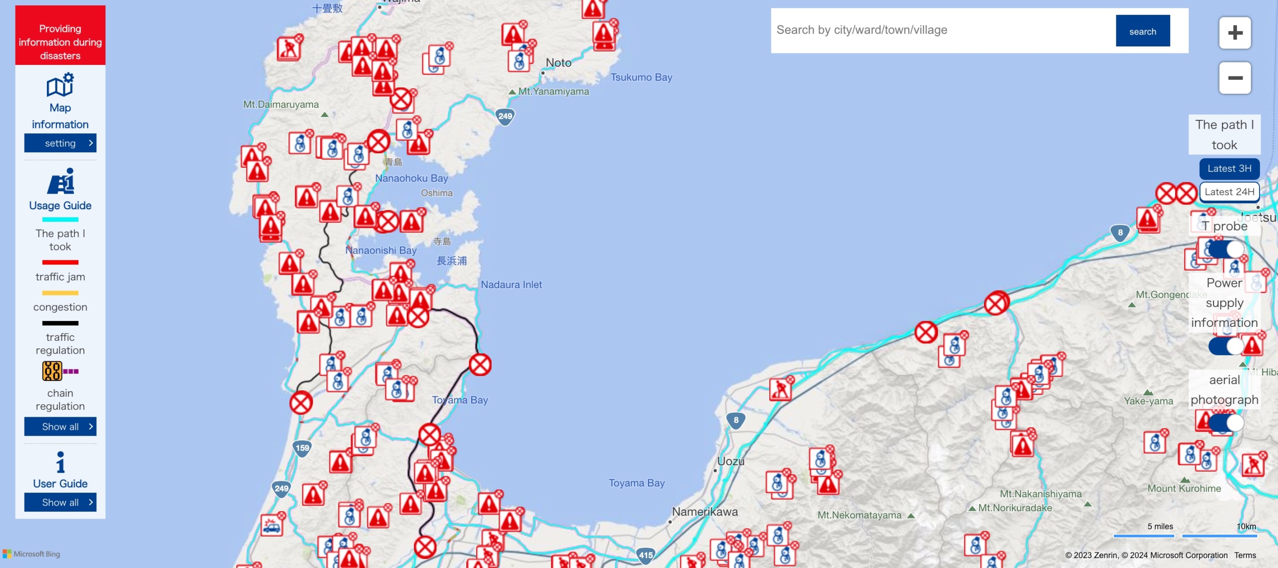 Toyota releases map of drivable roads after New Year’s Day earthquake